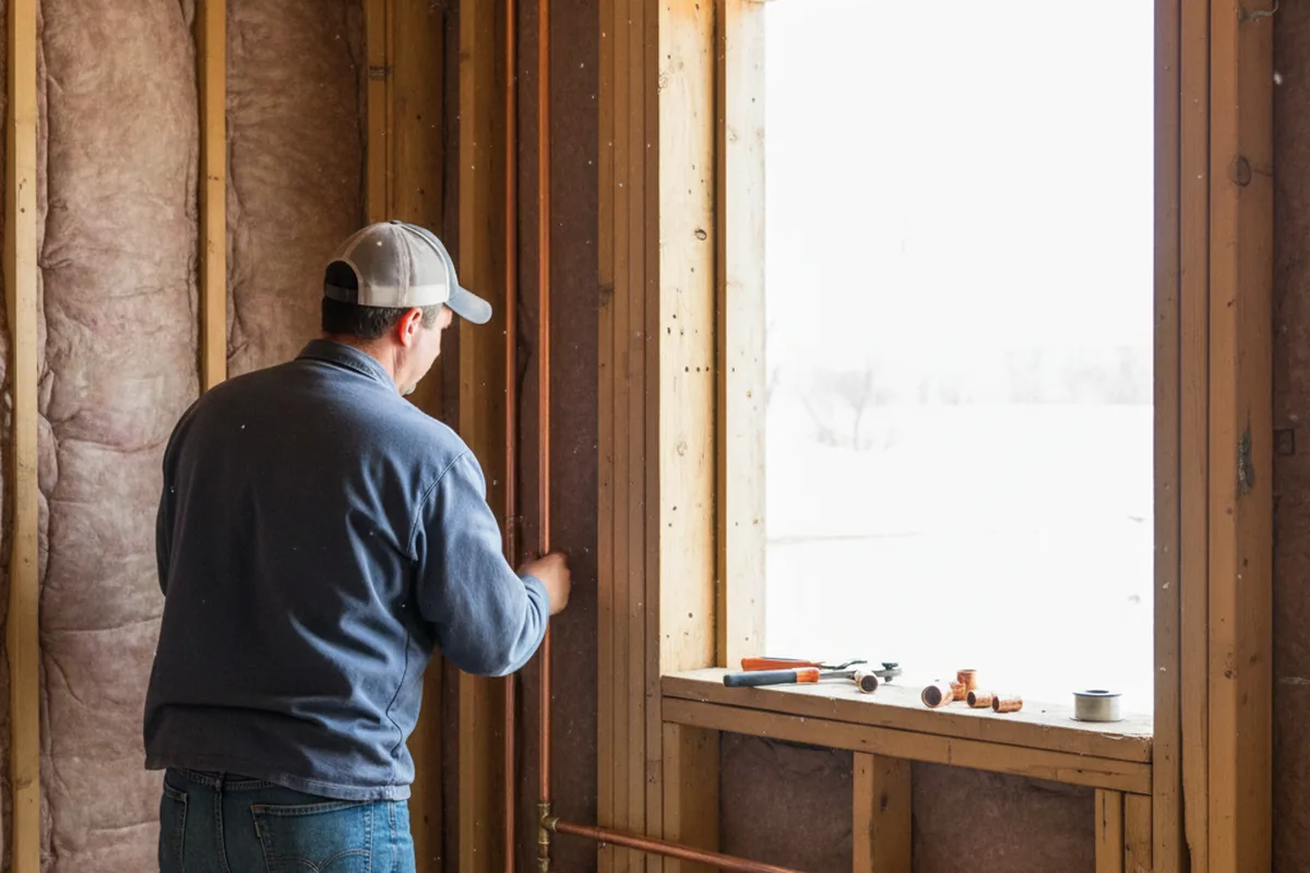 Licensed plumber running new copper supply lines in a Eldora home