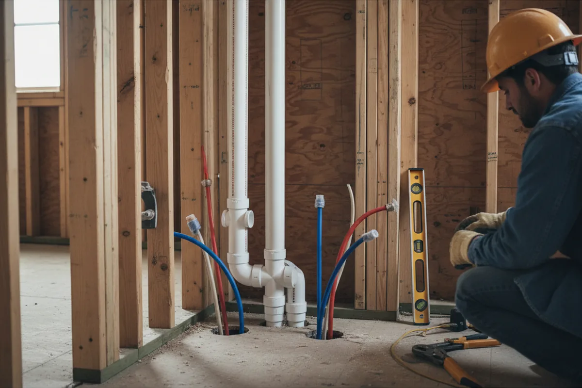 Drain and supply rough-in during Sump Pump Repair in Eldora